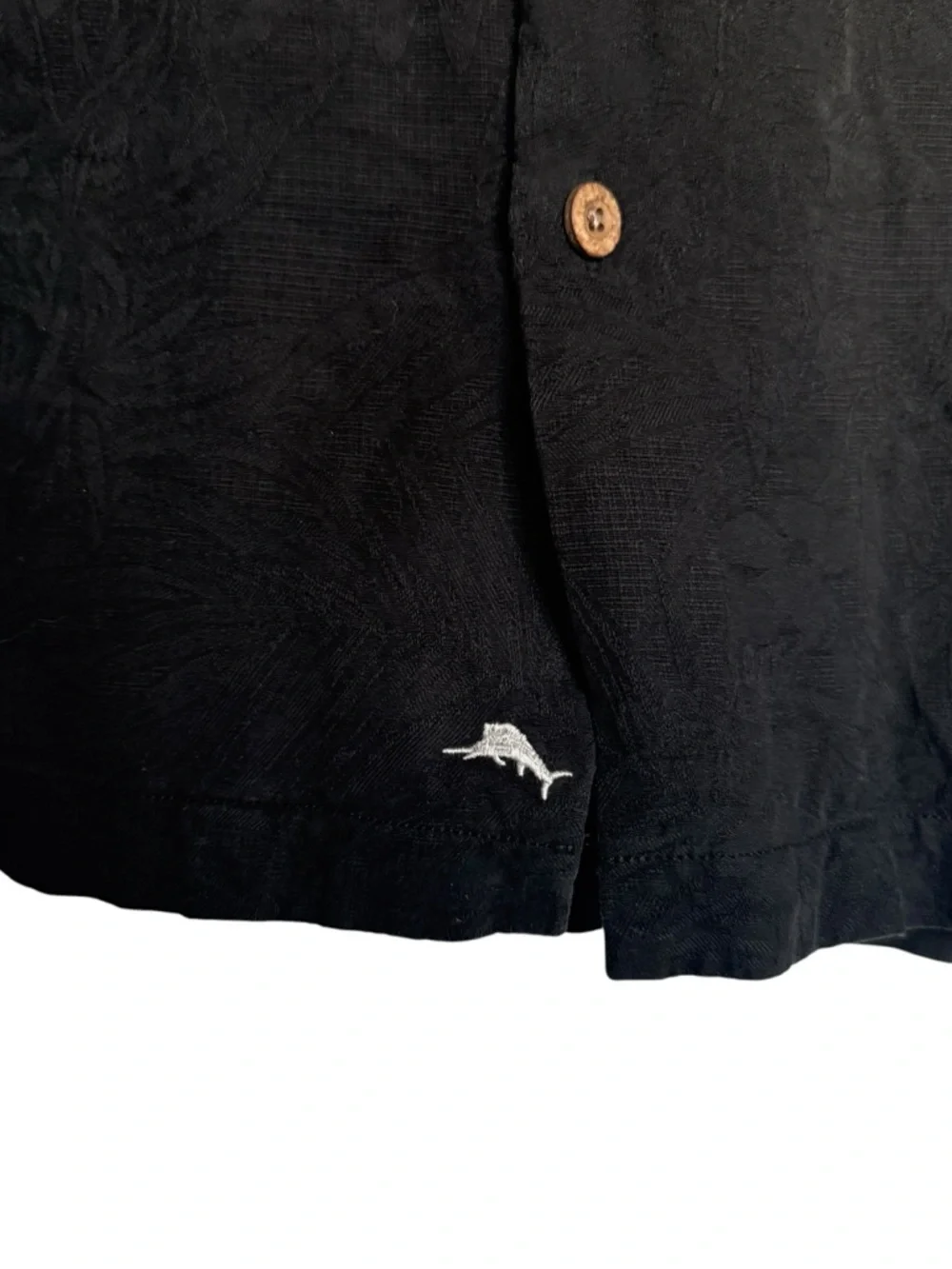 Tommy‎ Bahama Black Silk Camp Shirt XL